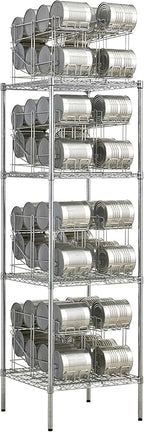 Commercial 24" x 24" Chrome Wire Shelf Kit with 8 Wire Can Racks (28W-670)