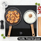 3-Piece Nonstick Cookware Set, 8.5 Inch Frying Pan & 2 Pots with Lids | PFAS & PFOA Free Non-Toxic Coating | Induction Compatible, Dishwasher Safe | Pots and Pans Set for Beginner Kitchen