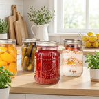 WELLIFE Sunflower Mason Jars 32oz-6Pcs