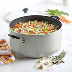 Farberware Cookware Nonstick Stockpot with Lid, 10.5 Quart, Silver