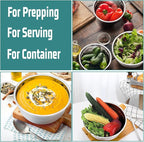 P&P CHEF Mixing Bowls With Lids, Set of 6, Stainless Steel Nesting Mixing Bowls & Fitting Lids & Non-Slip Silicone Bottom, Ideal for Mixing, Storing, Size 0.7/1/1.5/2.5/3/4.6 Qt, Multicolor