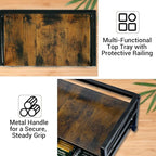 NANXITU Tea Holder Organizer,Wood Tea Box Organizer Storage Box,Tea Caddy for Tea Bags Organizer Drawer,with 8 Compartments Multi-Functional Tea Station Chest for Countertop