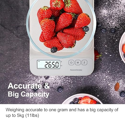 SKEAP Food Scale, 11lb Digital Kitchen Scale with 2 Units LCD Display and Tare Function,Weight Grams and Ounces for Baking Cooking Coffee Package Postage