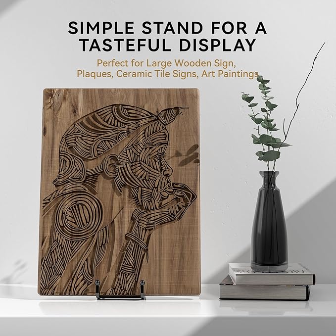 10 Inch Large Plate Stands for Display - Metal Plate Holder Display Stand + Small Easels Picture Stand for Book, Platter, Plaque, Photo Frame, Tabletop Art (2 Pack)
