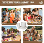 Wheat Straw Dinnerware Sets for 6 - Lightweight & Unbreakable Cups Plates and Bowls Sets Microwave 18 pcs Dinnerware Set for Kitchen, Travel & Camping Beige