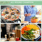 Buylorco Stainless Steel Folding Vegetable Steamer Insert Steamer Cookware for Veggie Seafood Cooking (Fit Pots 7" to 11")