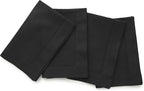 Solino Home Black Napkins Set of 4 - Cotton Linen Hemstitch Dinner Napkins Cloth 20 x 20 Inch for Winter, Holiday, New Year - Handcrafted and Machine Washable