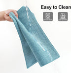 Homaxy Cloths Placemats for Dining Table Set of 4, Heat Resistant Washable Cotton Linen Blend Table Mats, Easy to Clean Place Mats for Indoor Outdoor Party Kitchen Decoration, 13" x 19", Aqua