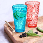 Amazing Abby - Iceberg - 24-Ounce Plastic Tumblers (Set of 8), Mixed-Color High-Balls, Reusable, Stackable, BPA-Free, Shatter-Proof, Dishwasher-Safe