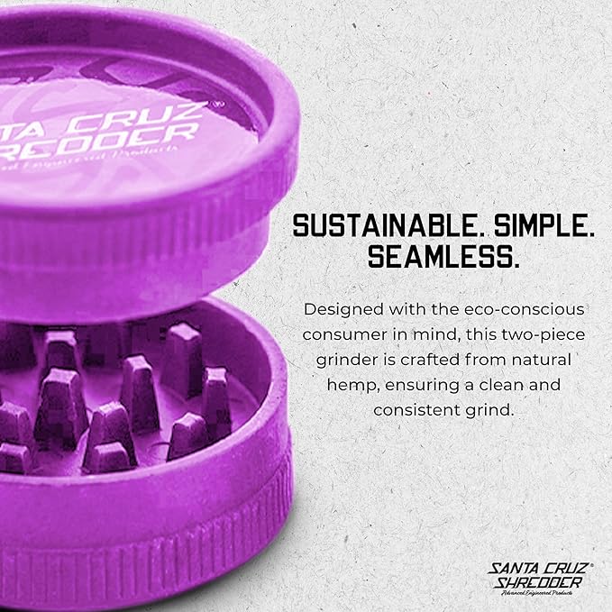 Santa Cruz Shredder Grinder for Herbs Knurled Top for Stronger Grip 2-Piece Medium 2.2 (Purple)