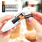 Zulay Kitchen Powerful Milk Frother Wand With 4 AA Duracell Batteries - Ultra Fast Handheld Drink Mixer - Electric Whisk Foam Maker for Coffee, Lattes, Cappuccino, Matcha & Creamer - White & Rose Gold