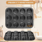 Walooza Muffin Cupcake Pan, Nonstick 12 Cupcake Tray, Cheesecake Pan for Baking