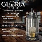 Gloria Rose 7L (1.8 Gal) Mini Keg, Pressurized Keg for Drinks, with Tap System, Co2 Regulated, Stainless Steel