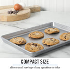 Martha Stewart Gallen 13x9 Inch Nonstick Carbon Steel Cookie Sheet - Durable Silver Baking Pan for Cookies, Brownies & Roasting