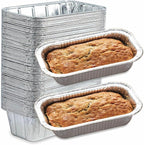 (65 Pack) 2Lb Foil Bread Pans for Baking, Disposable Bread Pans - Perfect for Baking Banana Bread, Cakes & Meatloaf - 2 Pound Aluminum Pans for Food Serving - 8.5" X 4.5" X 2.5"