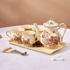 YOLIFE Ceramic Rose Serving Tray, Decorative Platter for Tea Party - 13.5 inch