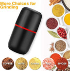 Herb Grinder Electric, Turimon Large Herbal/Coffee Grinders/Mill/Crusher for Spice and Herbs With Cleaning Brush - Black