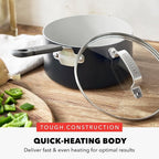 GreenPan x Bobby Flay 2.5QT Nonstick Saucepan with Glass Lid, PFAS-Free Diamond Ceramic, Induction Suitable, Stay-Cool Silicone Handle, Easy Clean Dishwasher & Oven Safe, Chef Pan, Graphite