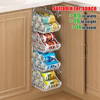 Can Storage Organizer Pantry, Stackable Kitchen Canned Food Holder With Handles, Can Organizer For Pantry Countertop Cabinet, Beverage Drink Pop Soda Can Dispenser Patent Pending (White, 4 Pack)