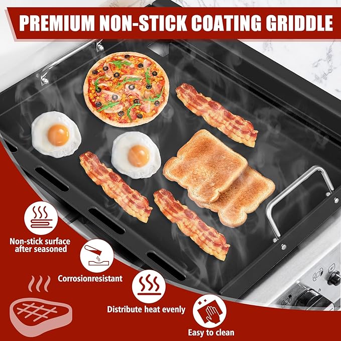 Spirit e 210 Grill Griddle Insert for Weber Spirit I & II 200 Series, Nonstick Flat Top Grill Griddle Replacement Parts for S-210, S-215, E-210, E-215, E-220