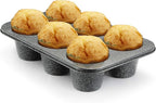Monfish extra large muffin pan jumbo cupcake tray Carbon steel stone finish 3.5 inch cup