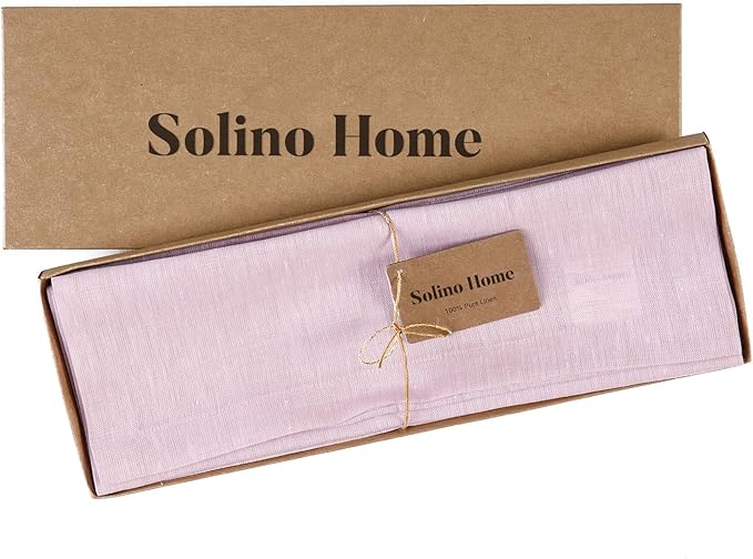 Solino Home Linen Placemats Set of 4 - Bubblegum Pink Placemats 14 x 19 Inch - 100% Pure Linen Table Mats for Valentines - Athena