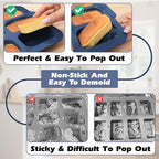Silicone Mini Loaf Pans Baking: 9 Cavity Nonstick Mini Bread Loaf Pans with Metal Frame - Small Banana Bread Tins Tray for Baking Pumpkin Cornbread Meatloaf - for Oven Home Bakers Housewife (2 Pcs)