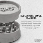 Santa Cruz Shredder Grinder for Herbs Knurled Top for Stronger Grip 2-Piece Medium 2.2 (Grey)