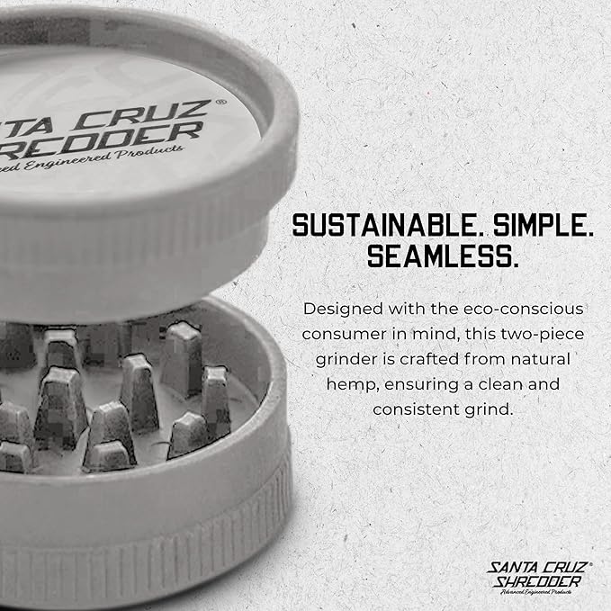 Santa Cruz Shredder Grinder for Herbs Knurled Top for Stronger Grip 2-Piece Medium 2.2 (Grey)