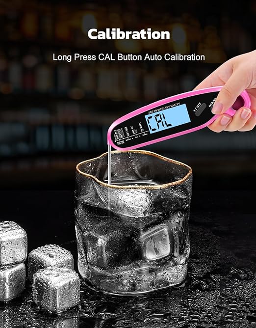 Instant Read Meat Thermometer Digital with Dual Probe & Large Backlit, Food Thermometer for Cooking & Grilling, for Candy/Baking/Oven/BBQ/Grill/Smoker, Pink Kitchen Accessories, Gifts for Women