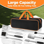 Grill Tool Storage Bag, 20" x 6" x 5" Large Capacity Grill Accessory Storage, 1680D Heavy-Duty Grill Utensil Storage, Accessories Storage Compatible with Blackstone (No Accessories)