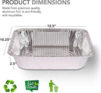 Stock Your Home 9x13 Aluminum Pans (20 Pack) - Disposable & Recyclable Foil Tray- Half Size Steam Table Deep Pans - Tin Foil Pans for Cooking, Heating, Storing, Prepping Food, BBQ, Grilling, Catering