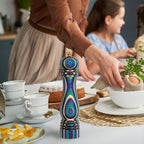 Baltique Mumbai Pepper Grinder – 8 Inch Colorful Wooden Pepper Mill with Adjustable Stainless Steel Grinding Mechanism – Manual Wood Pepper Grinder for Kitchen or Table Use