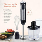 Multi-Use Immersion Blender Set, Hand Blender with Powerful Copper Motor 800W, High Speed, Turbo Mode, 3-in-1 Handheld Blender Stick Stainless Steel Blades, Whisk, Beaker, Measuring Marks, and Chopper