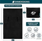 PAVILIA Travel Blanket and Pillow, Arms Opening Airplane Blankets for Adults, Compact Plane Blanket with Arm Hole 2-in-1 Bag for Flight Car Camping Fit in Luggage Backpack Traveler Gift, Black
