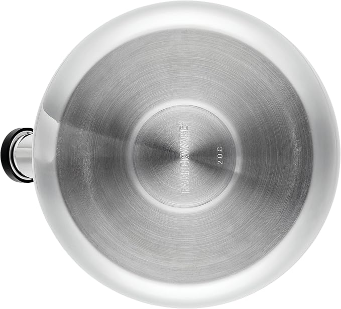 Farberware Teakettles Stainless Steel Egg-Shaped Whistling Induction Tea Kettle, 2.3 Quart, Silver