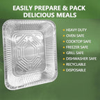 Thickened 20 Pack Heavy Duty Aluminum Pans, 9x13 Aluminum Foil Pans Disposable, Half Size Steam Table Foil Baking Tray for Cooking, Baking, Roasting & Chafing, Carton Packaging
