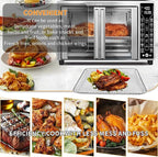 Air Fryer Basket Replacement for Gourmia GTF7655 GTF7460 GTF7465 GTF7520- Toaster Oven Accessory Parts for 24L Capacity 1700W French Door Digital Air Fryer Oven with 17 Cooking Presets