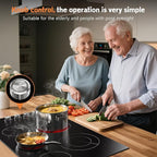 Karinear 36" Electric Cooktop 5 Burners, Knob Control Electric Stove Top, 9 Power Levels, Residual Heat Indicator, 8400W, 40A, 240V Hardwire(Sliver)