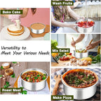 P&P CHEF 6 Inch Cake Pans Set, Round Baking Pan Stainless Steel Layer Birthday Wedding Cake Oven Pans, Non Toxic & Heavy Duty, Deep Side & Mirror Finish, Dishwasher Safe, (1Pc)