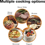 Hamilton Beach Portable 6 Quart Set & Forget Digital Programmable Slow Cooker with Lid Lock, Temperature Probe, Dishwasher Safe Crock & Lid, Black Stainless (33866)