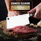 Cutluxe Meat Cleaver Knife – Ultra Sharp 7" Meat Cleaver, Butcher Knife, High Carbon Stainless Steel Blade, Full Tang Pakkawood Handle – Shinobi Series
