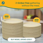 ECO SOUL 100% Compostable Paper Plates 10 Inch [500-Pack] Biodegradable Heavy Duty Eco-Friendly Disposable Plates for Christmas Dinner, Parties, Wedding & Event