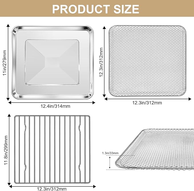 Toaster Oven Replacement Parts for Gourmia GTF7655 GTF7460 GTF7465, Air Fryer accessories Toaster Oven Air Fryer 17 cooking presets 1700W french door digital air fryer oven 24L capacity
