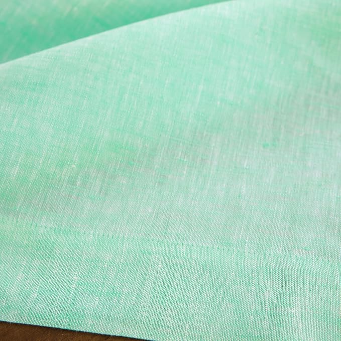 Solino Home Linen Cloth Napkins Set of 4-100% Pure Linen Chambray Aqua Dinner Napkins 20 x 20 Inch for Winter - Athena, Handcrafted and Machine Washable