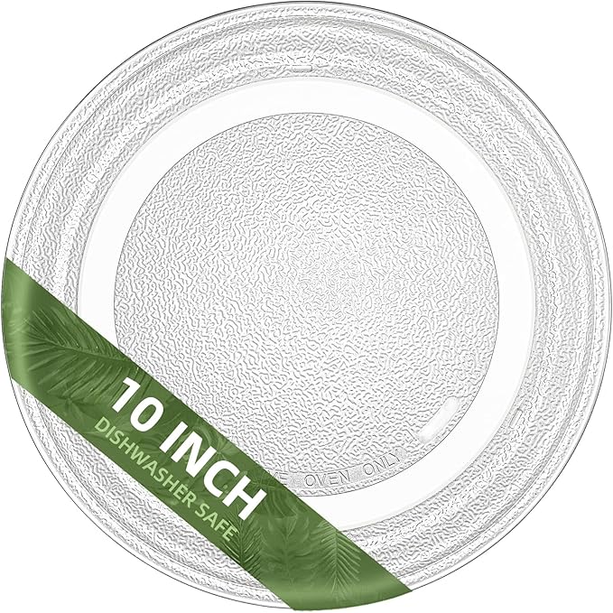 10" Microwave Turntable Compatible with GE WB49X10010, 10 inch Replacement Microwave Glass Plate for Whirlpool WP8205098, LG 3390W1G005D