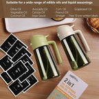 SWEET VIEW 2PCS Olive Oil Dispenser and Oil Sprayer – 16oz/470ml Glass Light-Proof Oil Pourer for Kitchen Air Fryer, Cooking, Salad, and BBQ, with Stickers