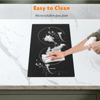 12" Ceramic Cooktop with 120V Plug, Electric Cooktop 1700W 2-Burner, Touch Control with Timer & Child Lock, Built-in or Countertop