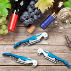 4 Pieces Professional Waiter Corkscrew Wine Openers,Green Wine Keys Opener Stainless Steel Hinges Serrated Foil Cutter for Restaurant Waiters, Sommelier, Bartenders (Green)