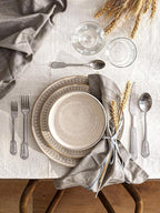 LE TAUCI Plates and Bowls Sets for 4, 12 Piece Ceramic Dinnerware Sets, Kitchen Stoneware Dish Set, Chip Resistant, Microwave & Dishwasher Safe, Reactive Glaze Beige (8"&10" Plate, 27oz Bowl)